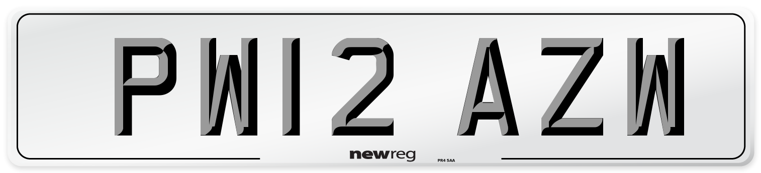 PW12 AZW Number Plate from New Reg